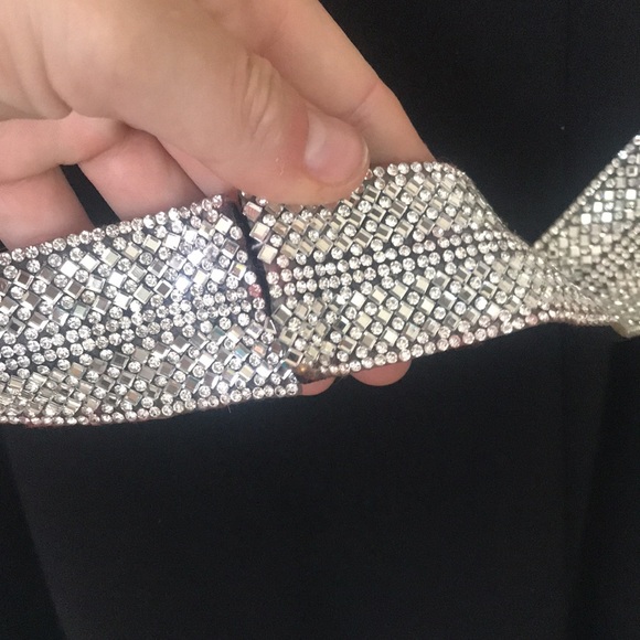 Black Sheath Dress with Rhinestone Belt - Picture 6 of 9